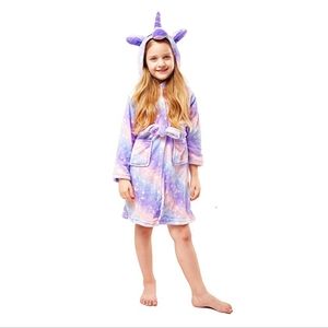 Girls soft unicorn tie robe sz 10